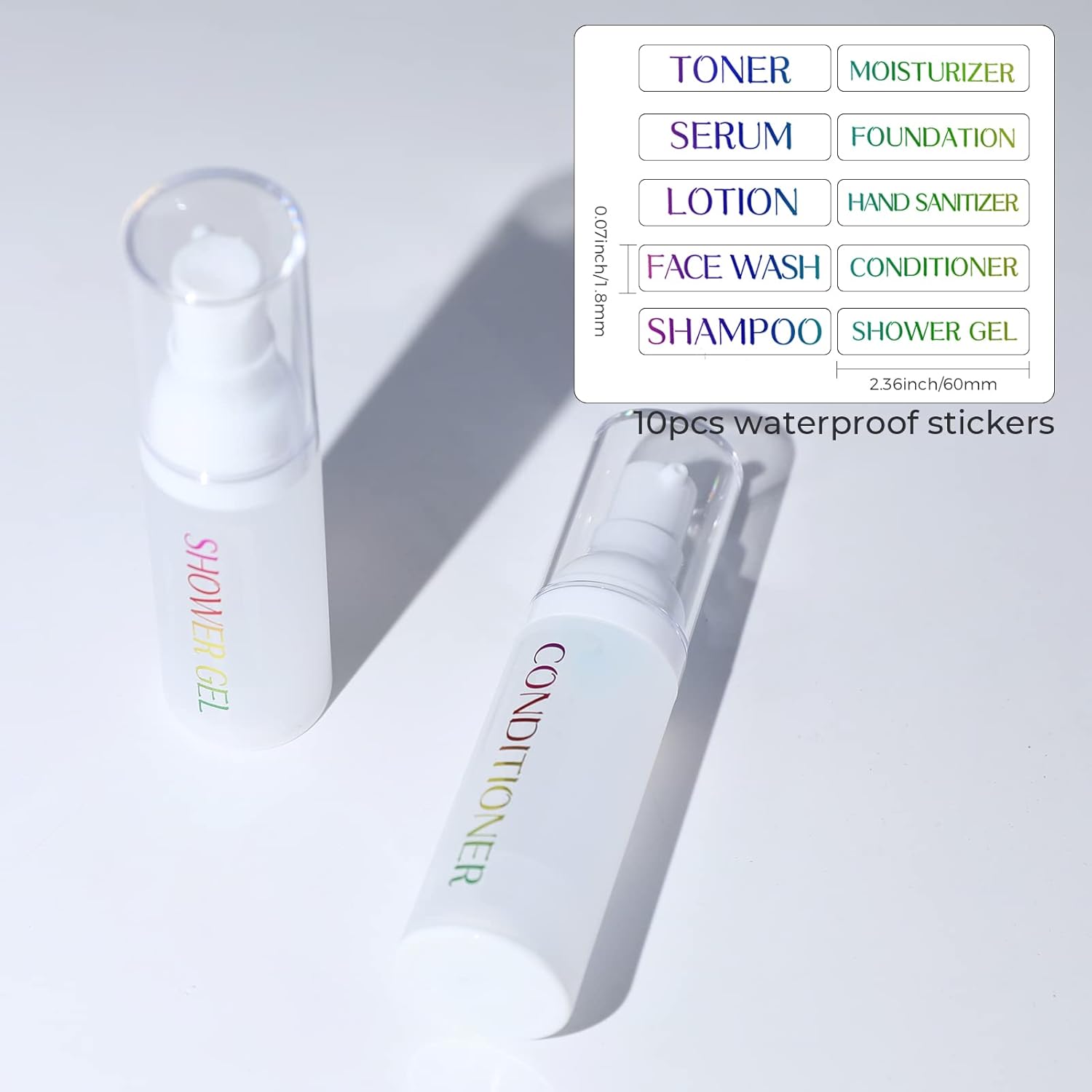 LONGWAY Botella de bomba de crema cosmética sin aire de 1.7 onzas, dispensador de tamaño de viaje, recipientes recargablesfundación botella de bomba