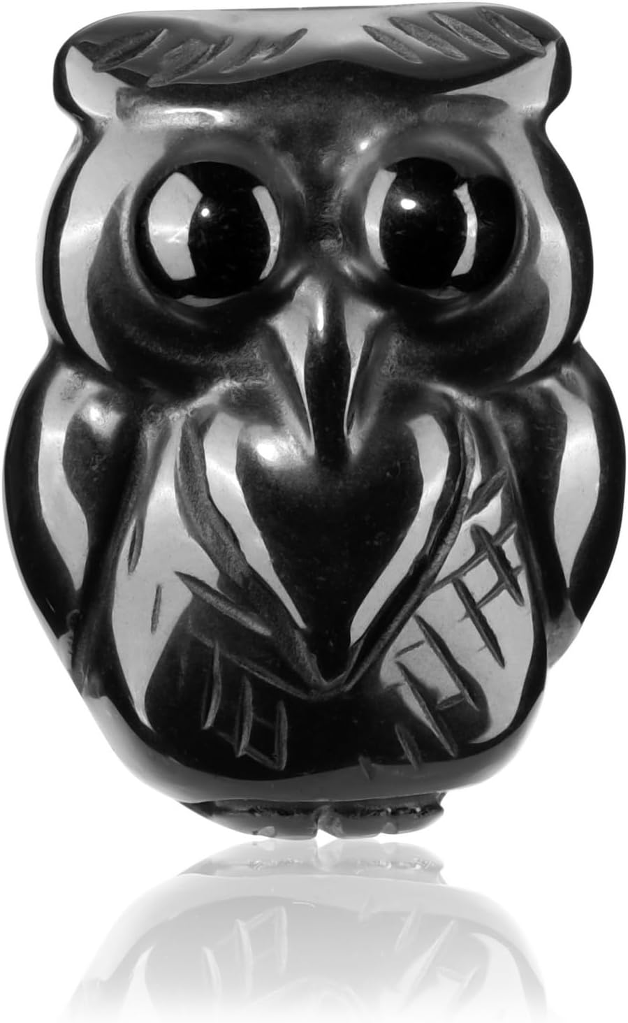 CrystalTears Figura de cristal de obsidiana negra, adorno tallado natural, piedra preciosa de cristal curativo, estatua de animal para decoración