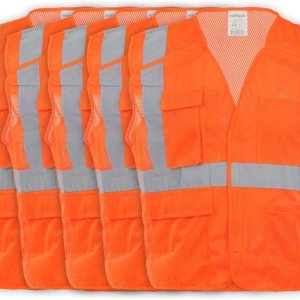 J. J. Keller & Associates, Inc. Chaleco de seguridad de alta visibilidad, tipo R Clase 2, paquete de 5, SAFEGEAR J. J. Keller & Associates, Inc. Chaleco de seguridad de alta visibilidad, tipo R Clase 2, paquete de 5, SAFEGEAR