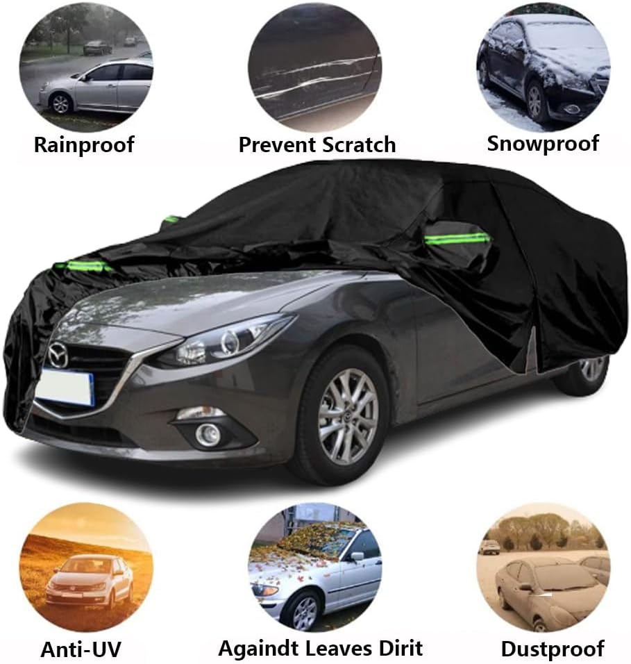 Qnmittry Fundas impermeables para automóvil compatibles con Mazda 3 2004-2024, funda de automóvil para todo tipo de clima, con puerta con cremallera