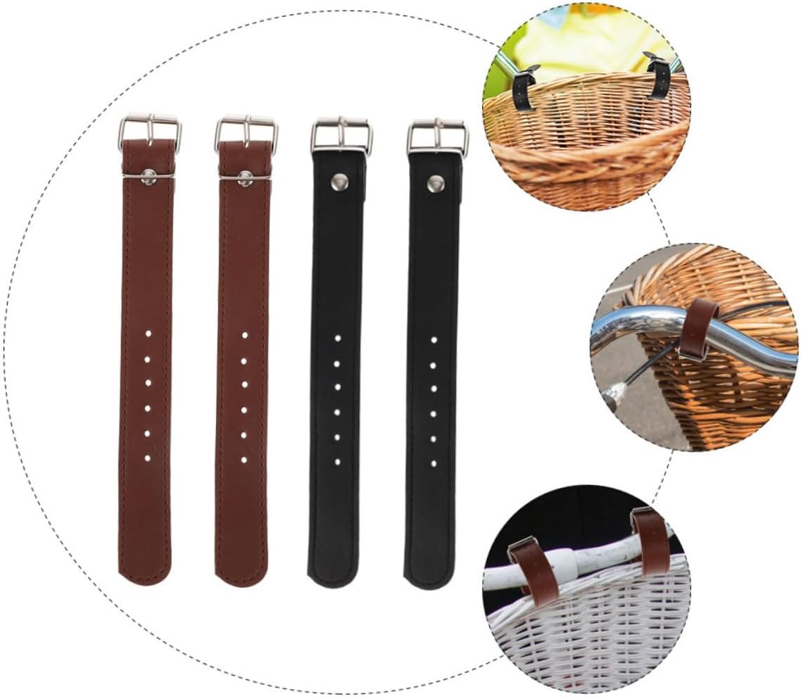 2 pares de correas de cesta de bicicleta para niños cesta de bicicleta para niños correa de cuero gruesa cesta de bicicleta correa de bicicleta
