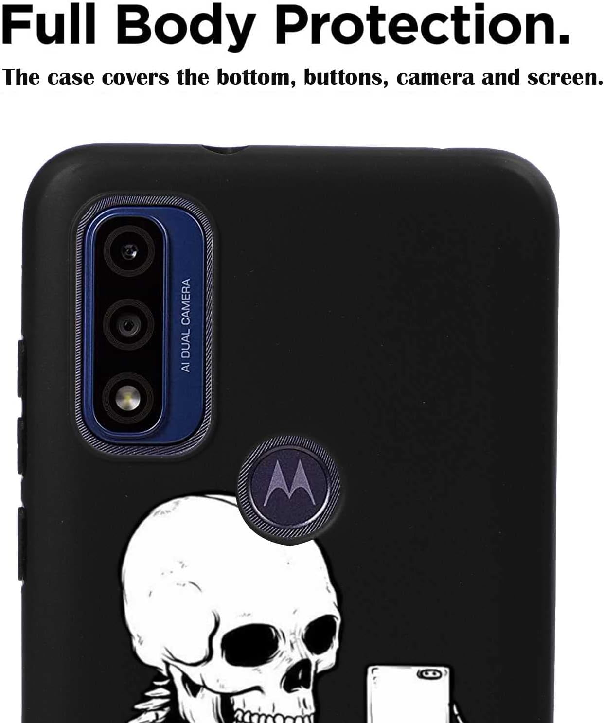 Compatible con Motorola Moto G Pure – Funda de calavera divertida con diseño de calavera para niños y hombres, funda protectora a prueba de golpes