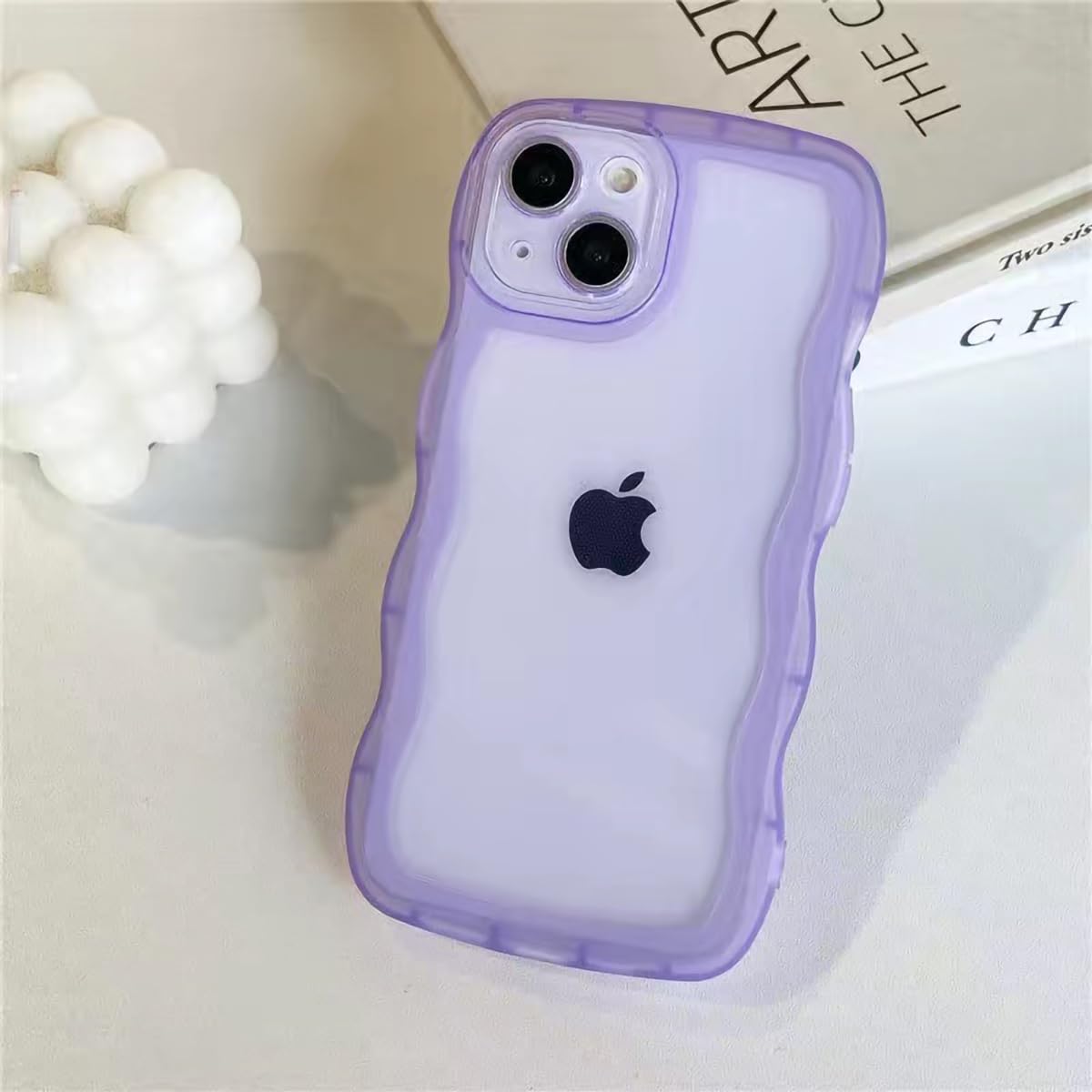 UMIONE – Funda de silicona suave para iPhone 11 de 6.1 pulgadas, forma de marco de onda rizada kawaii, a prueba de golpes, funda protectora para