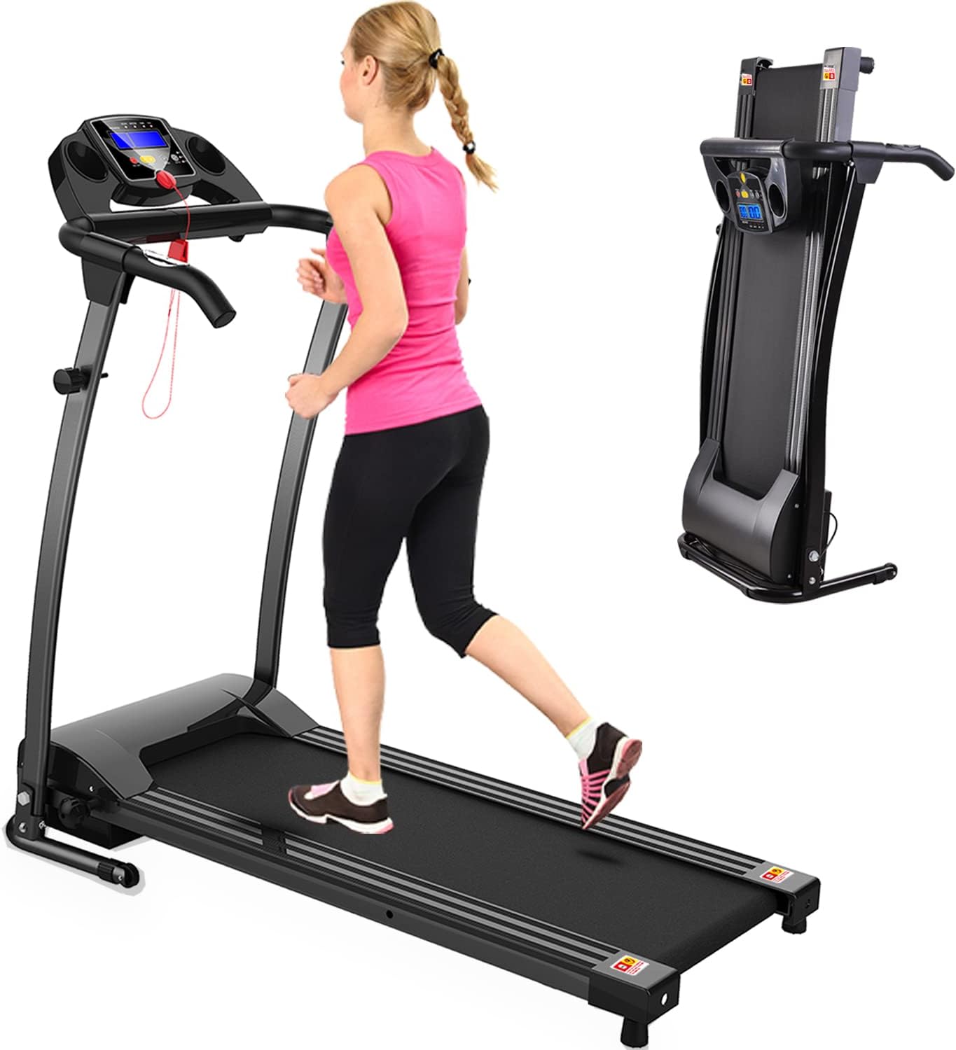 FYC Cintas de correr plegables para el hogar, máquina de ejercicio eléctrica para correr, cinta de correr compacta para el gimnasio en casa,