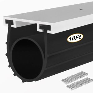 Sellos de goma inferior de goma para puerta de garaje con kit de base de retención de riel de aluminio preperforado, forma de U resistente + junta Sellos de goma inferior de goma para puerta de garaje con kit de base de retención de riel de aluminio preperforado, forma de U resistente + junta