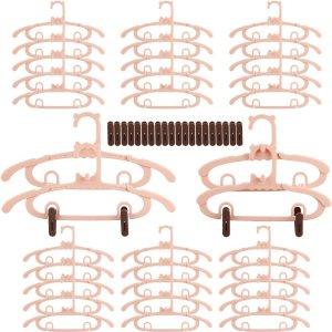 Perchas de bebé para armario, paquete de 30, de plástico, resistentes, ahorro de espacio, antideslizantes, color rosa Perchas de bebé para armario, paquete de 30, de plástico, resistentes, ahorro de espacio, antideslizantes, color rosa