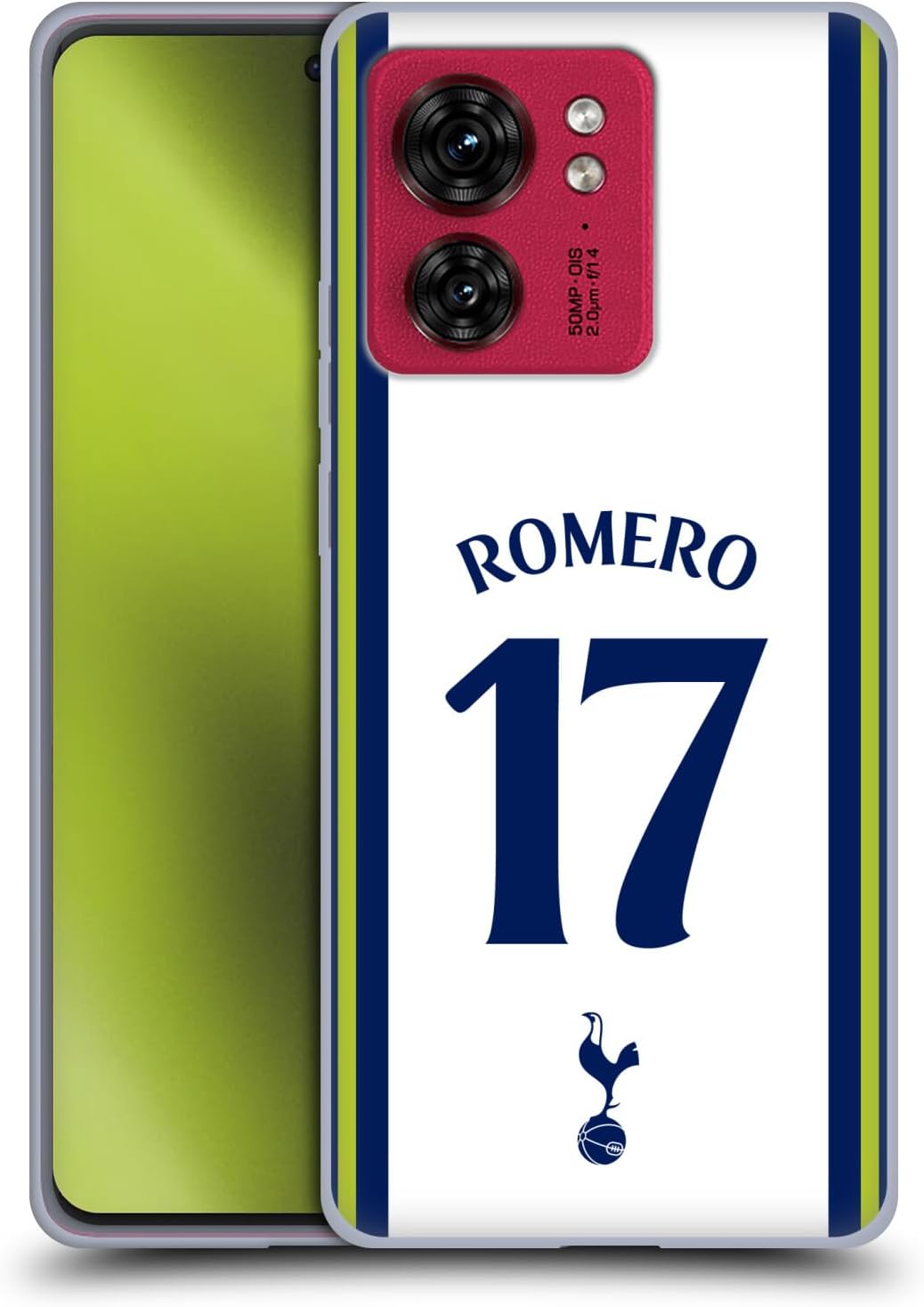 Head Case Designs Officially Licensed Tottenham Hotspur F.C. Cristian Romero 202223 Players Home Kit Soft Gel Case Compatible with Motorola Moto