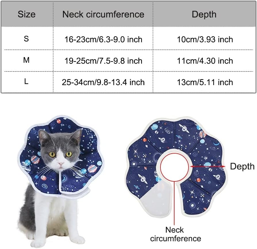 Collar de recuperación para gatos, collar de cono suave ajustable para gato, collar de dona para gatos y gatitos, evita lamer heridas