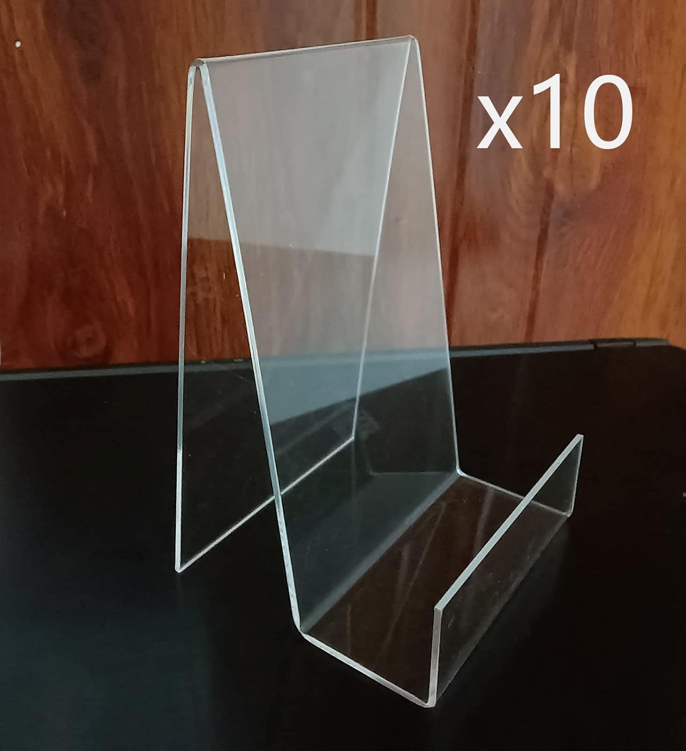 Soporte acrílico de 6 x 4 pulgadas para exhibir libros, fotos, cuadernos, CD, obras de arte, etc. (grande) (10)