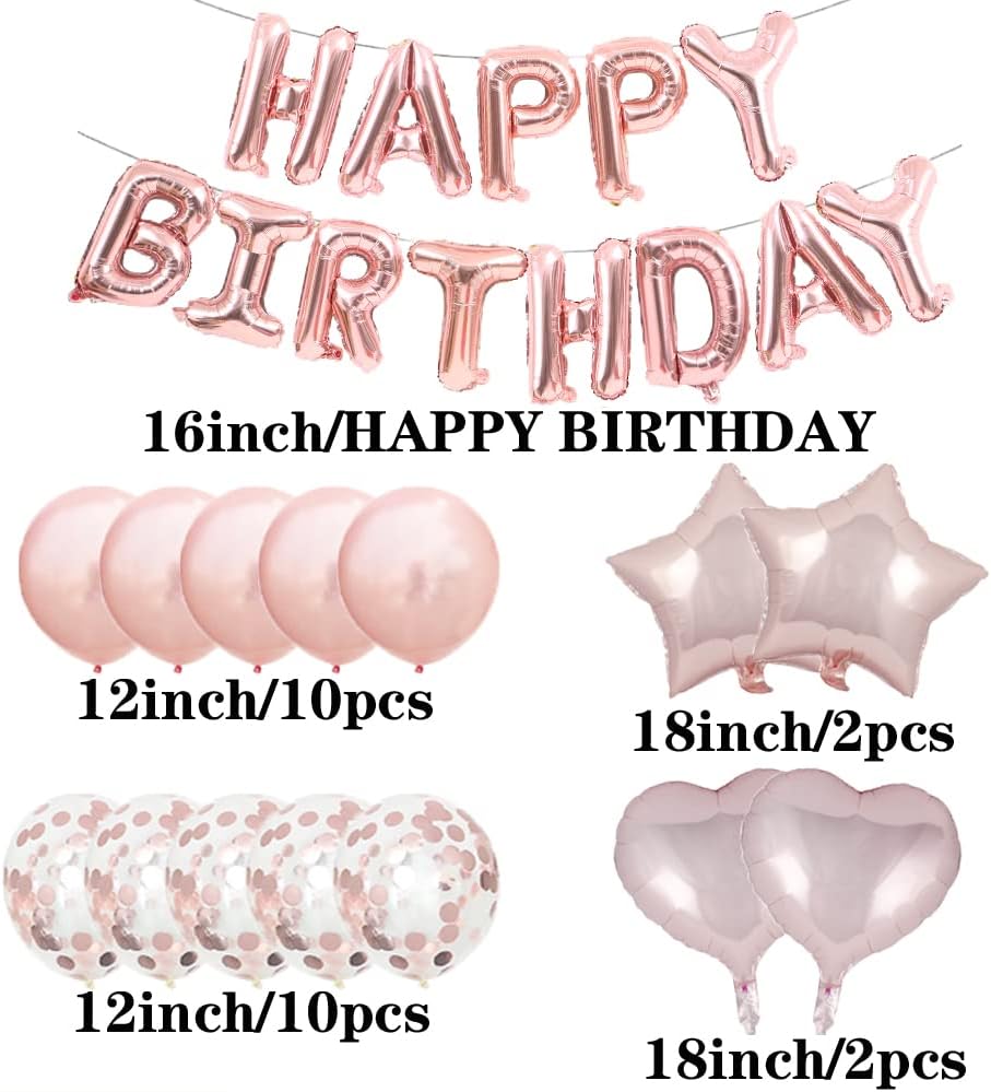 Decoraciones de cumpleaños de 12 años, suministros para fiestas, globos de oro rosa con el número 12, globos de aluminio de Mylar de 12 para