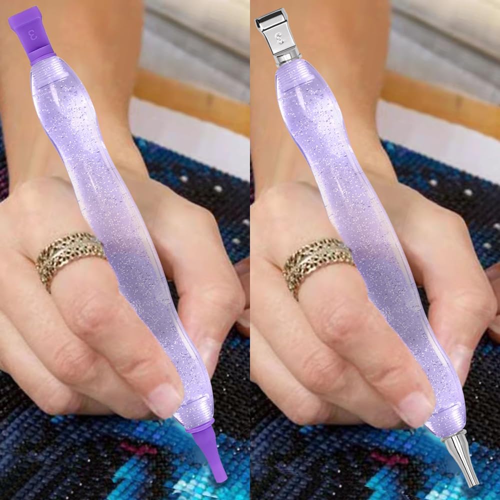 Praise V Do Kit de bolígrafo de pintura de diamante con 6 tornillos de punta de metal plateado de acero inoxidable, 6 placeres de plástico, 6