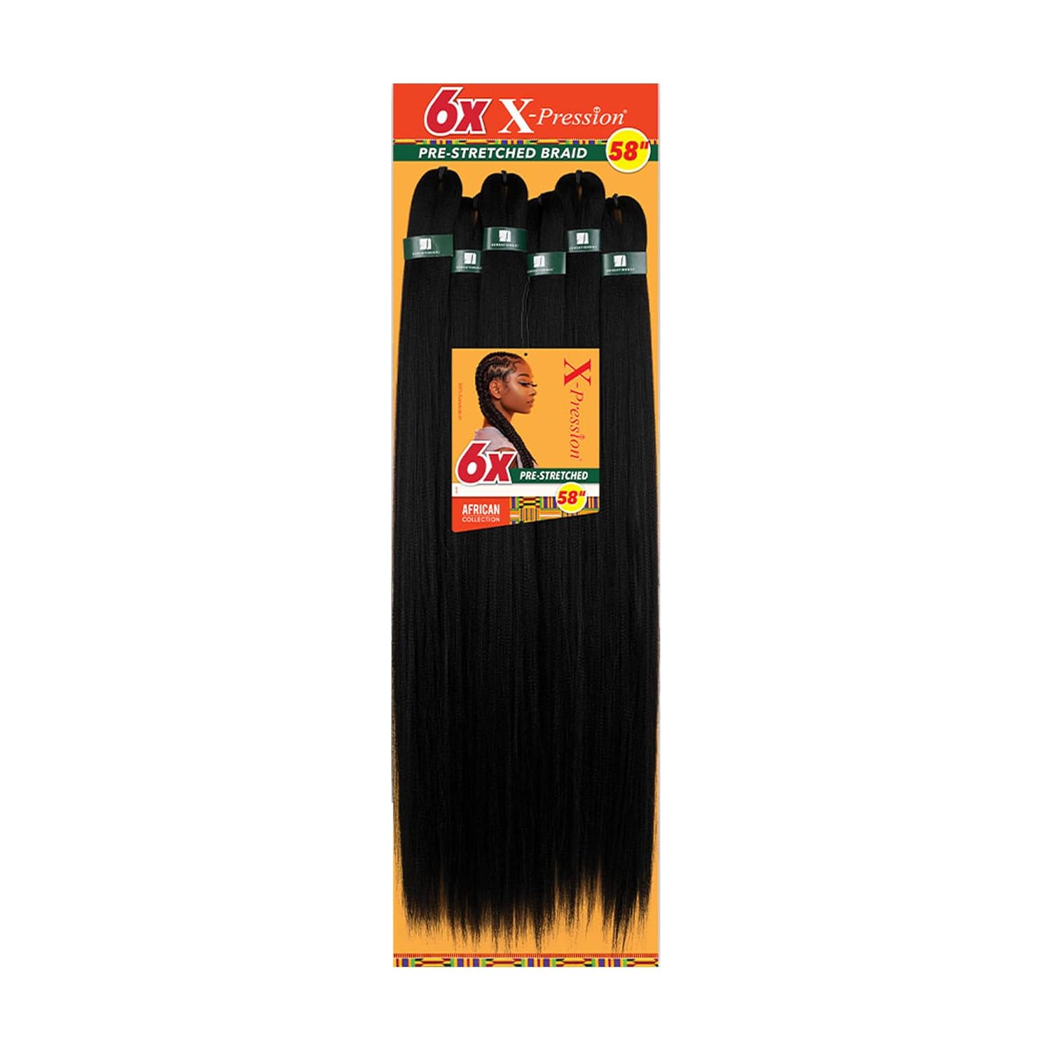 Sensationnel X-Pression 6X – Trenza preestirada de 58 pulgadas (paquete de 5, 1B)