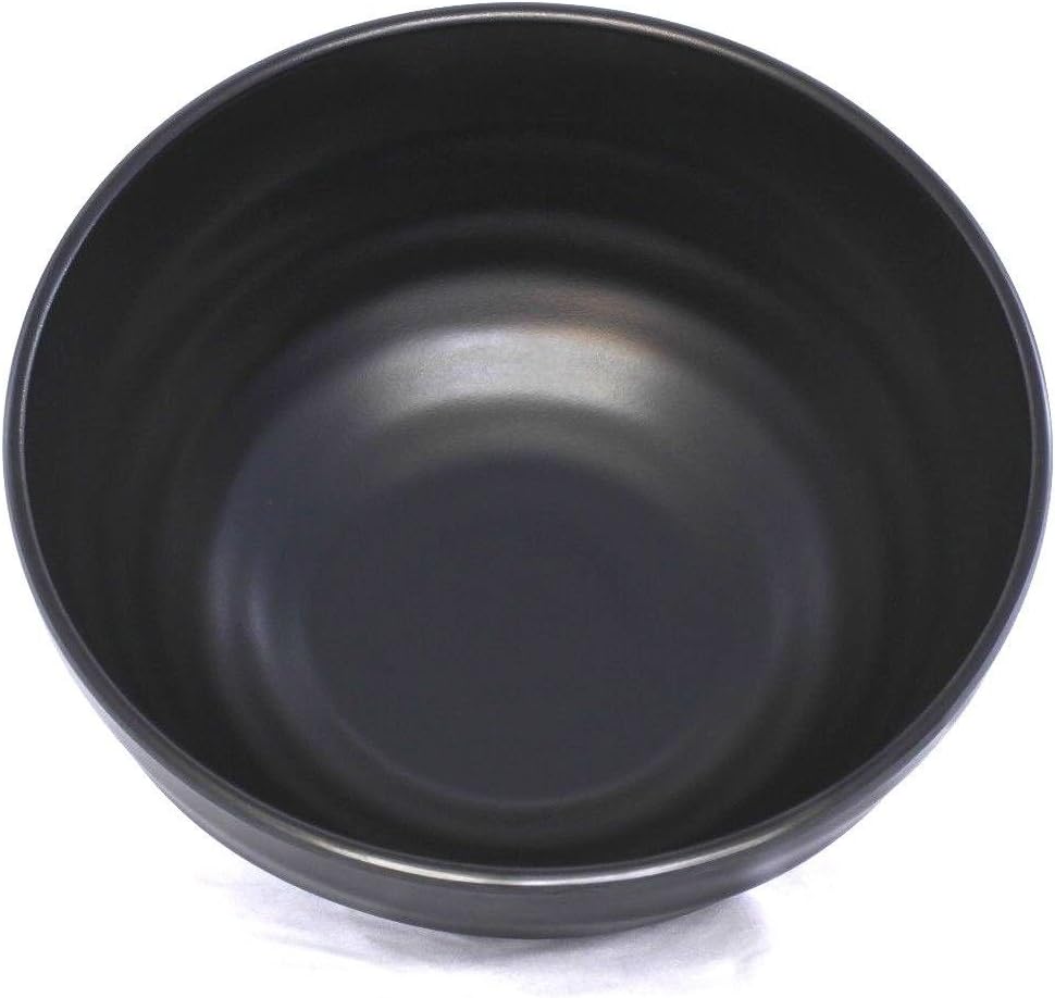 Lucky Star (redondos, melamina tazones Pho sopa de fideos Ramen Wonton sopa tazón de arroz, 4.5″ (8oz), 5.5″ (16oz), 7.5″ (46oz), Negro, Swirl