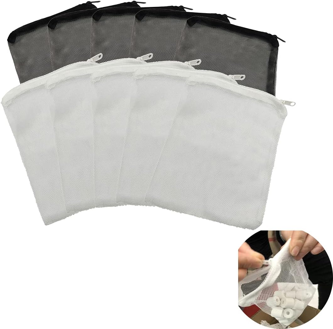 10 bolsas de medios de filtro de tanques, bolsa de medios de acuario, bolsas de filtro de acuario, bolsas de filtro de malla para pecera, con