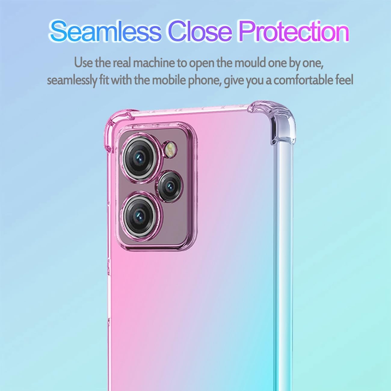 Ueokeird Para Redmi Note 12 Pro Speed CasePoco X5 Pro 22101320G Caso, transparente lindo gradiente teléfono caso delgado anti arañazos flexible TPU
