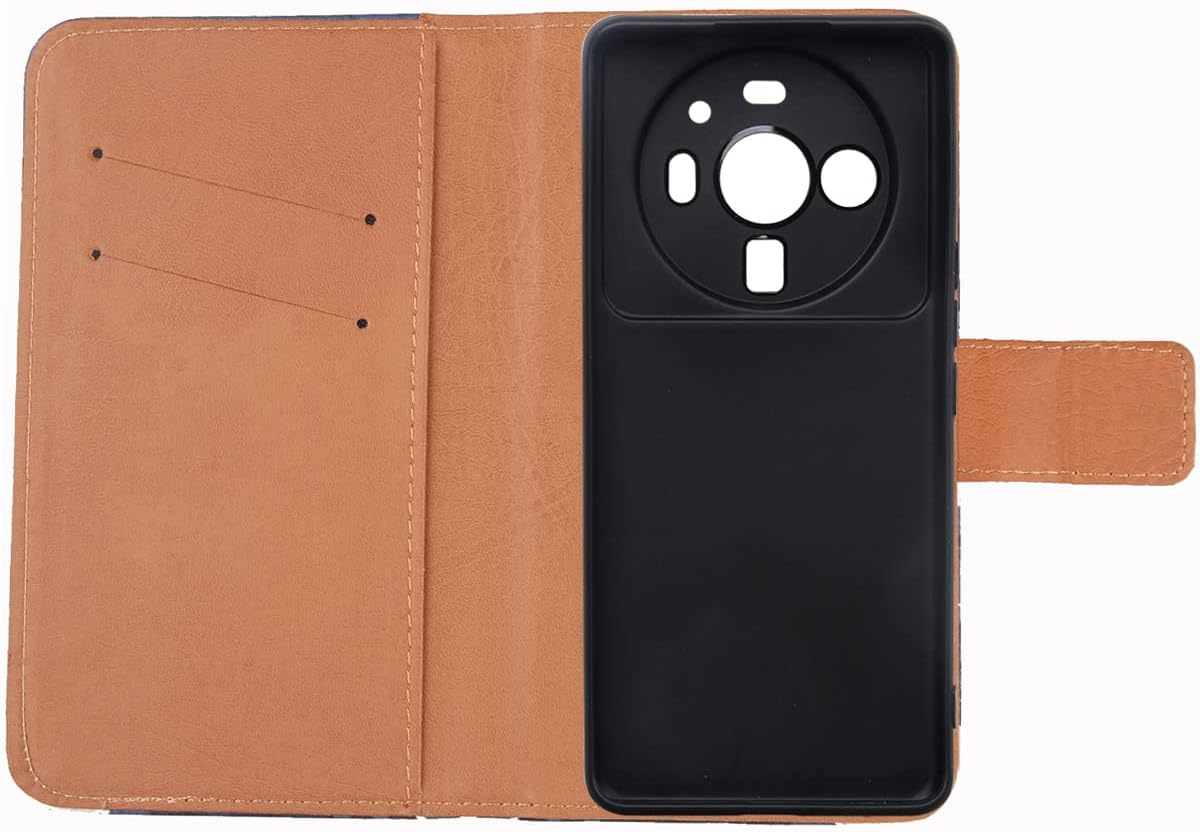 Color Design PU Wallet Flip Leather with Card Slots Cover Skin Protection Case TPU Silicone Shell for Xiaomi 12S Ultra 6.73″ (Red)