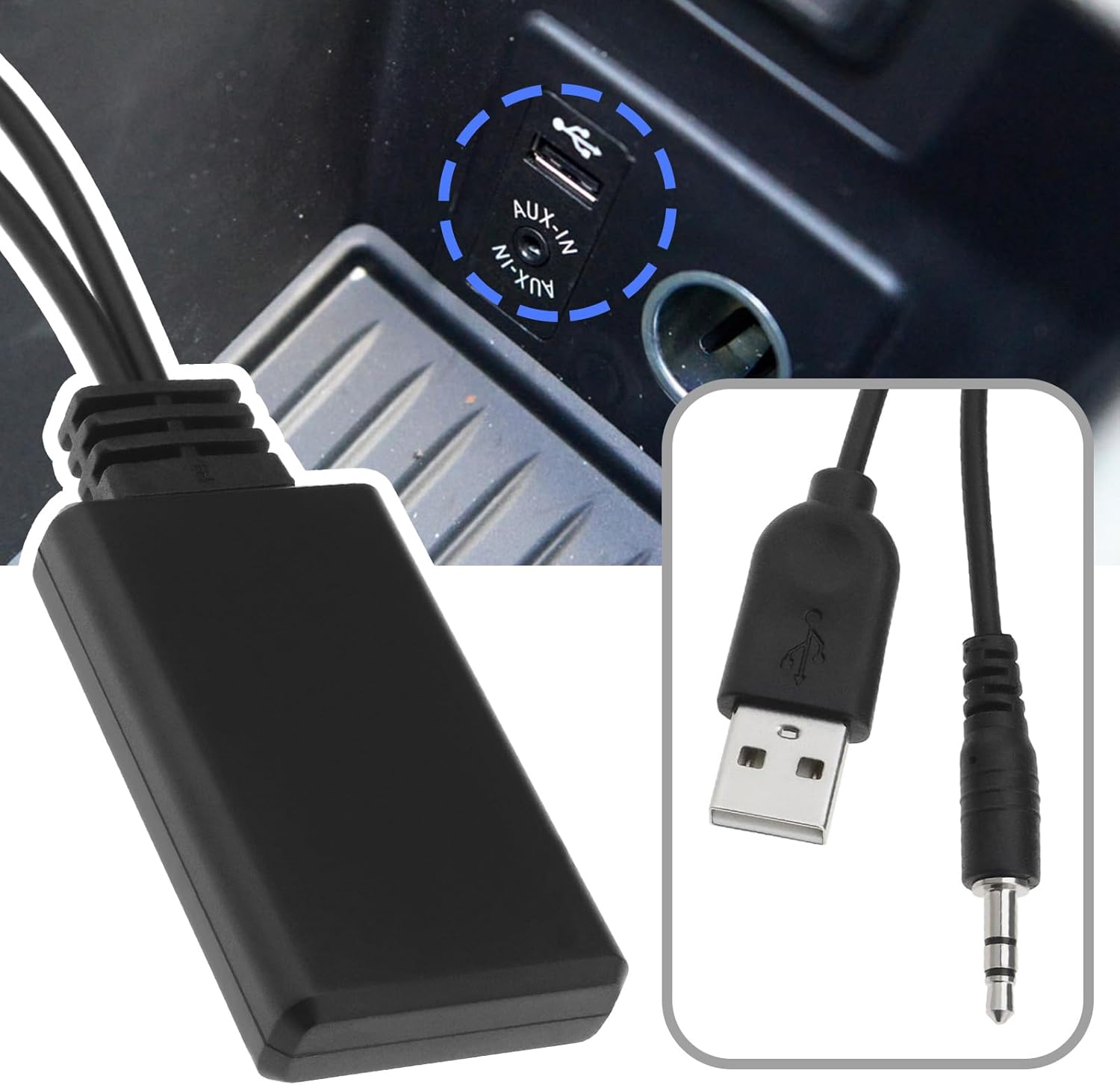 The Lord of the Tools Receptor Bluetooth 5.0 para coche, adaptador AUX Bluetooth de 5-12 V, 0.138 in0,14 pulgadas, cable de audio AUX para coche,