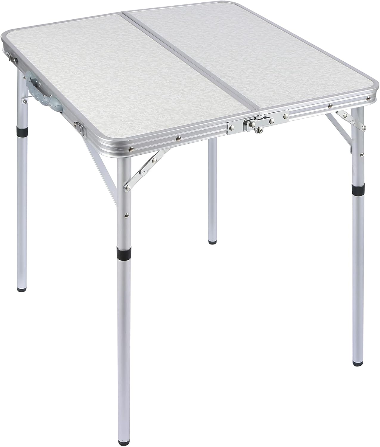 REDCAMP Mesa de campamento cuadrada pequeña plegable de 24 pulgadas con patas de altura ajustable, mesa plegable de aluminio ligero y portátil en la