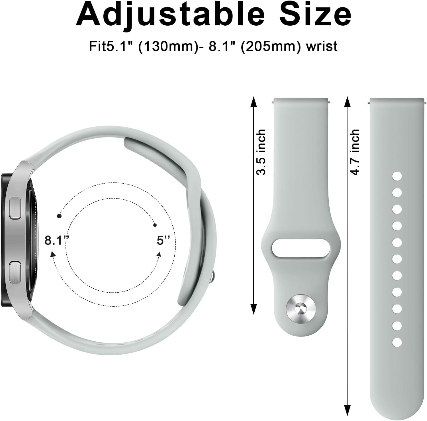 Correas compatibles con Samsung Galaxy Watch 5 Band 1.575 in 1.732 in, Galaxy Watch 5 Pro Band 1.772 in 0.787 in correa deportiva de repuesto de