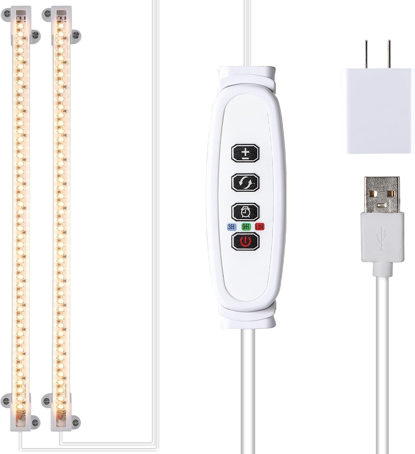 Tiras de luz LED de crecimiento, luces de crecimiento para plantas de interior de espectro completo 3000K, 96 luces LED para plantas con