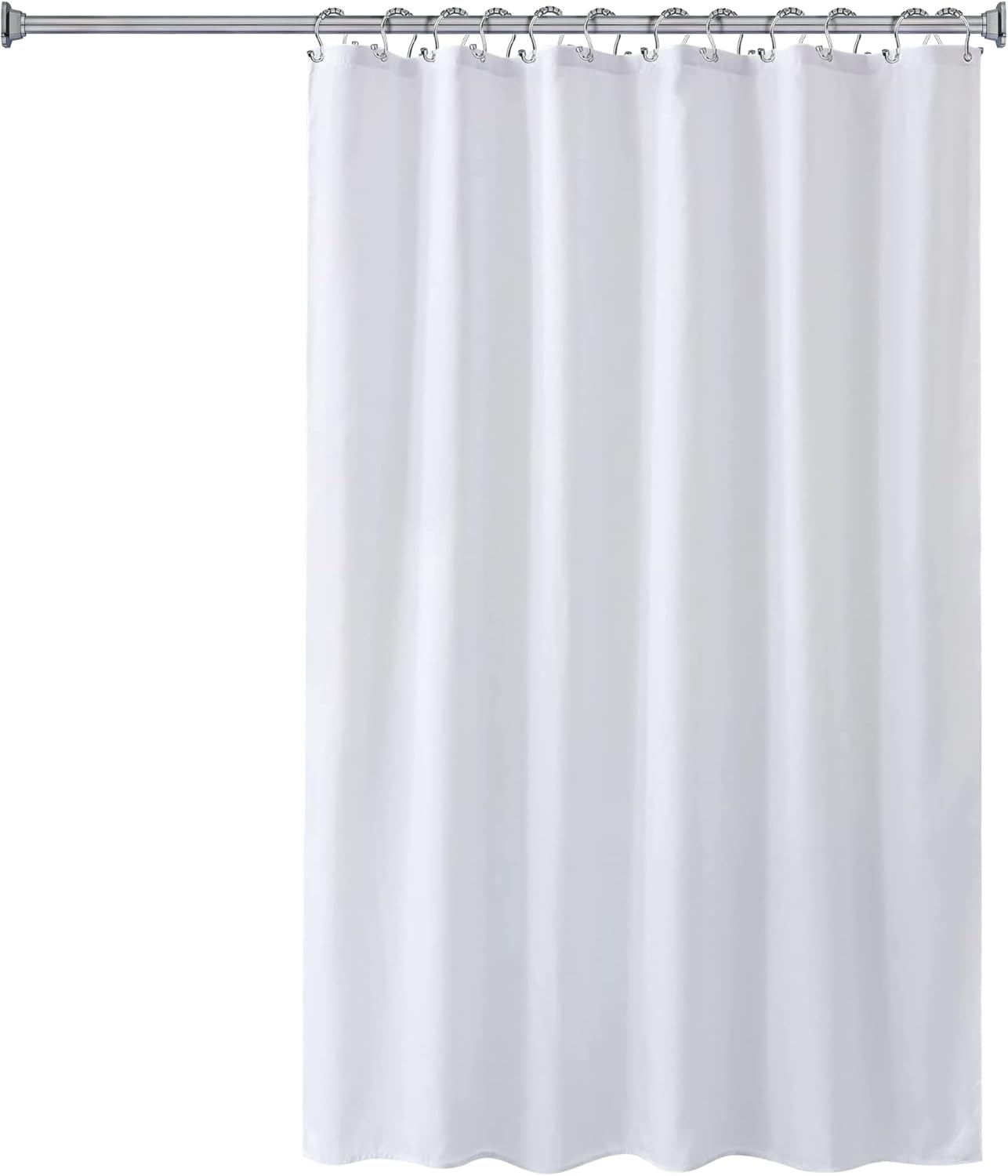 Splash Home Omega – Ganchos decorativos para cortina de ducha, anillos enrollables y aluminio resistente al óxido, gancho doble para cortinas de