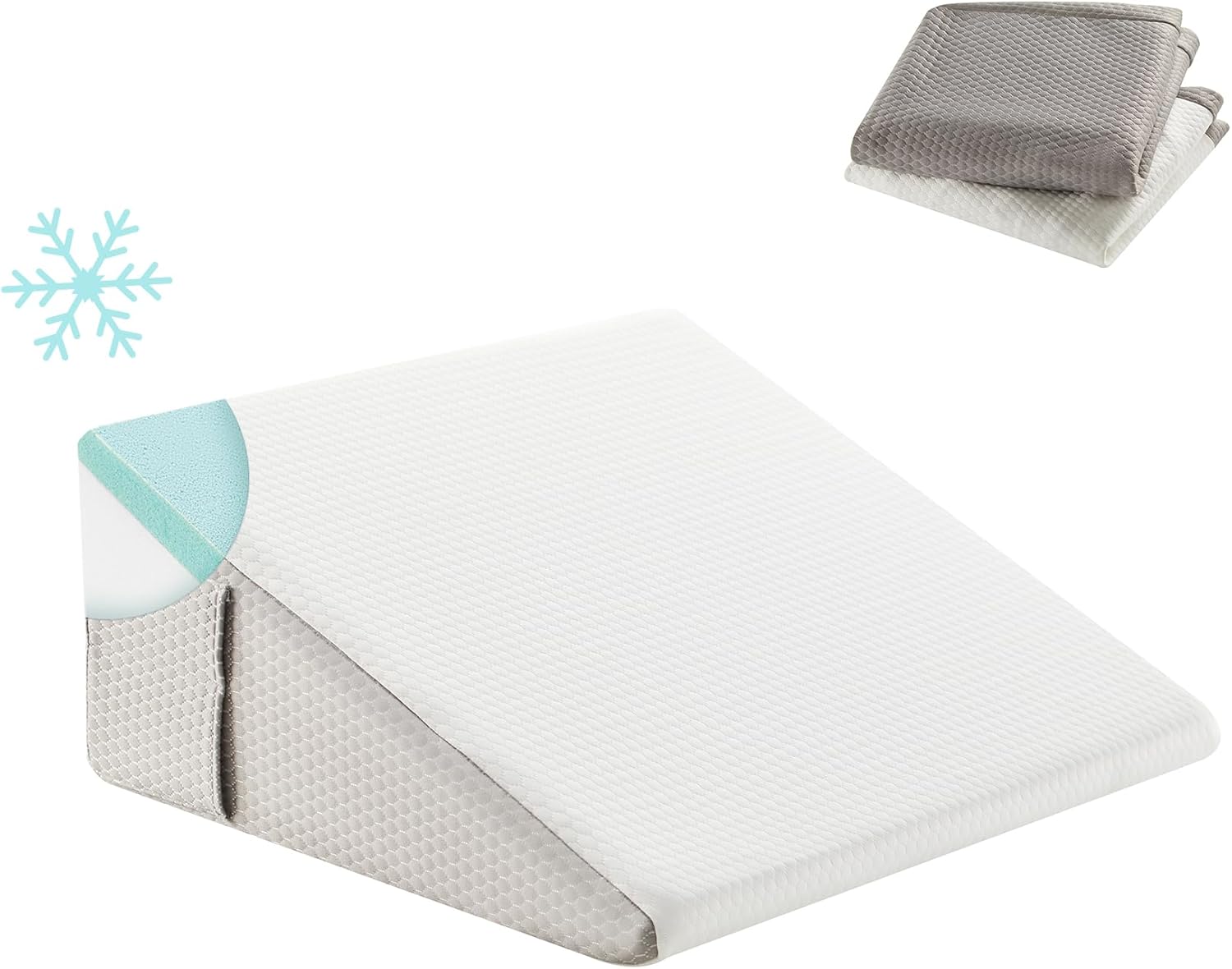 Almohada de cuña para dormir, almohada de cuña de soporte elevado de 12 pulgadas, almohada triangular transpirable de cuña poscirugía, parte