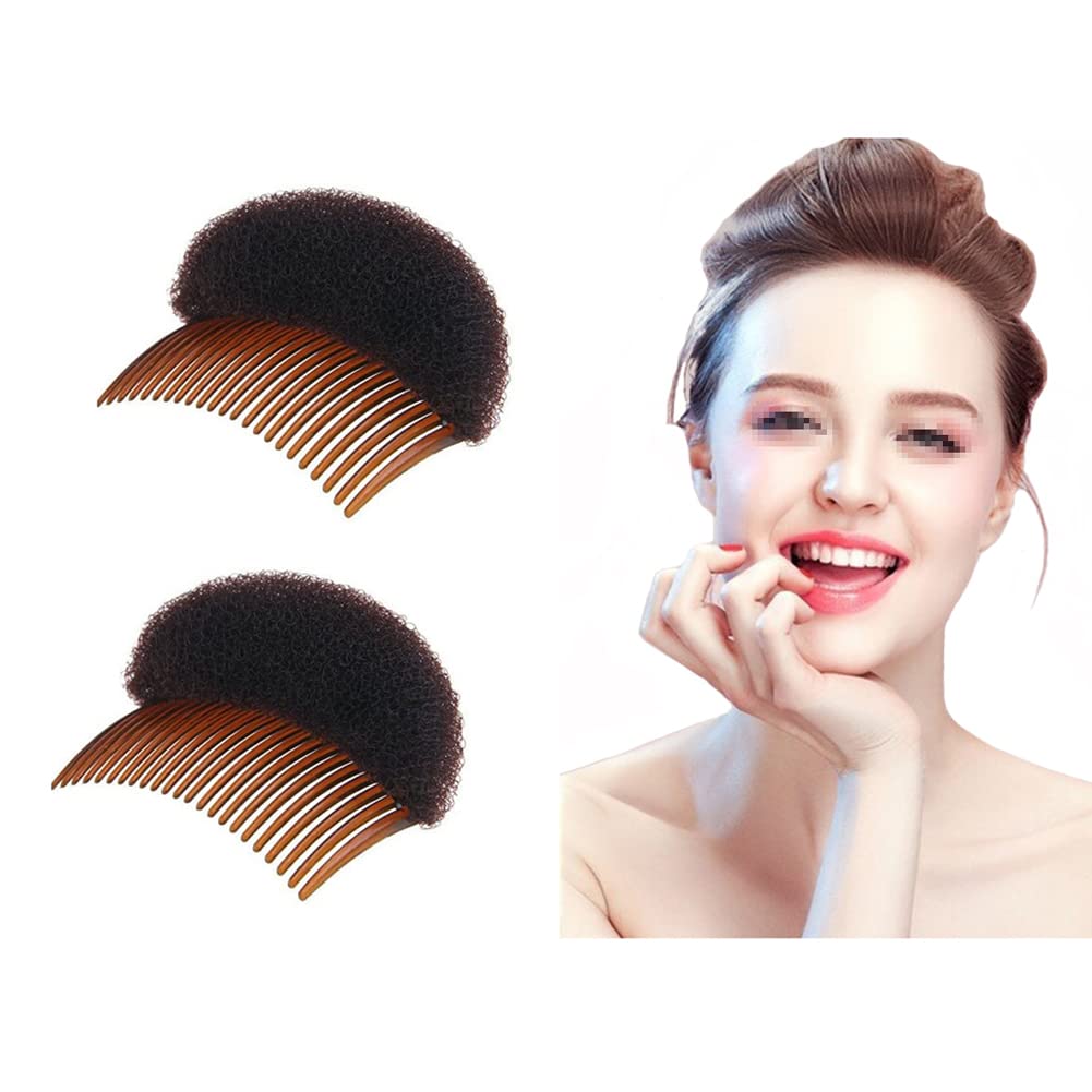 2 piezas encantadoras inserciones de volumen Bump It Up Peine Do Beehive Hair Stick Bun Maker Tool Accesorios de peinado para mujeres Lady Girl