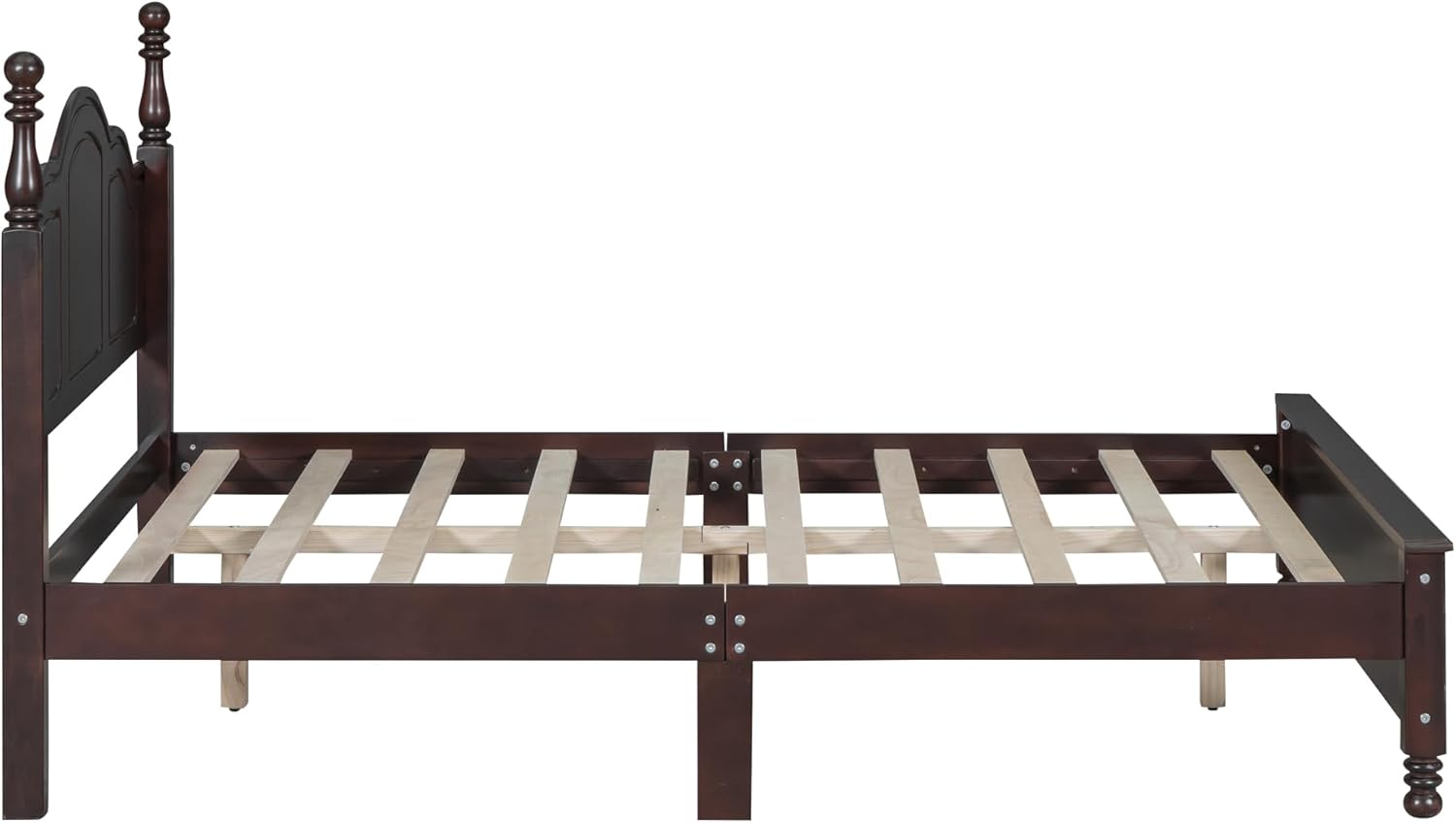 SOFTSEA Moderno marco de cama matrimonial con cabecero alto y estribo de madera