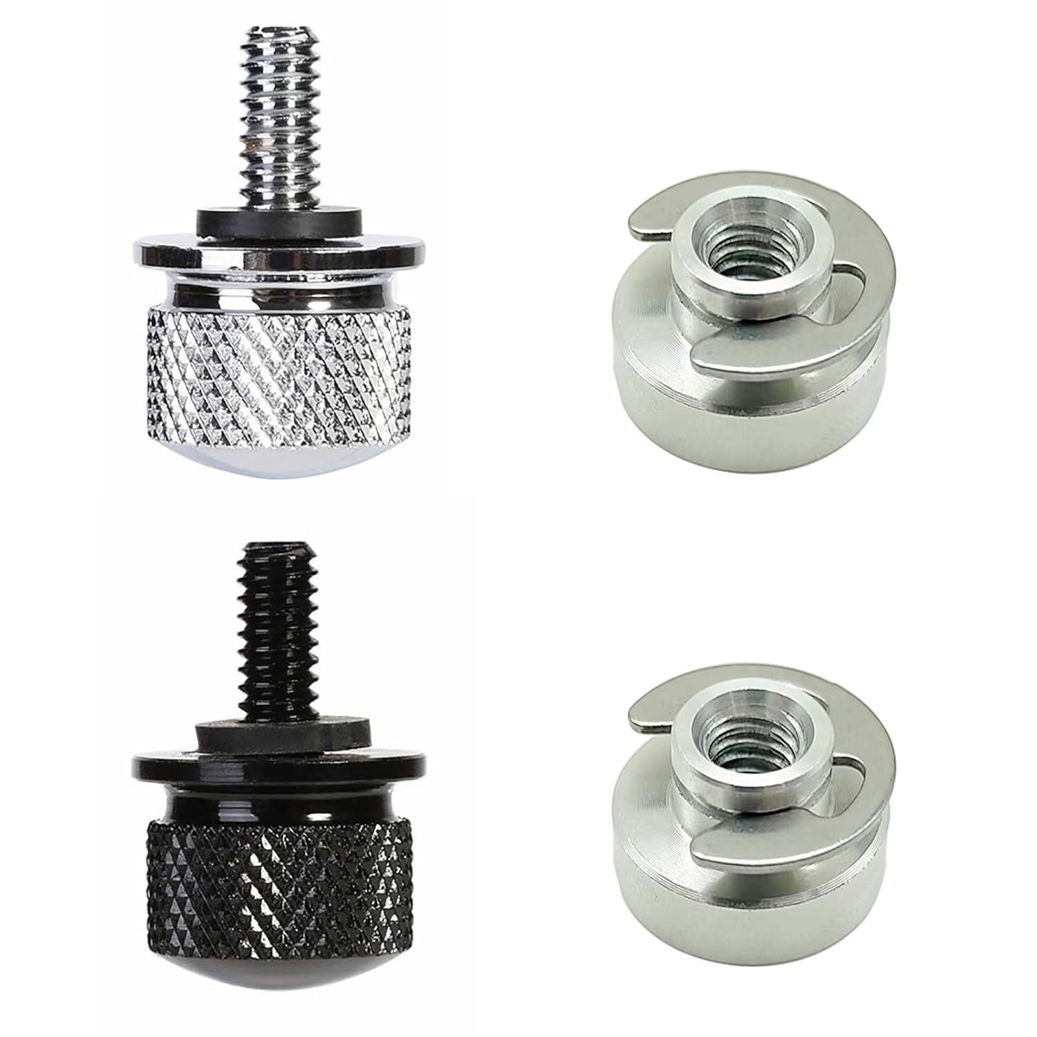 Juego de 4 tornillos y tuercas de acero inoxidable para guardabarros trasero y guardabarros, montaje rápido, compatibles con Harley Touring Soft