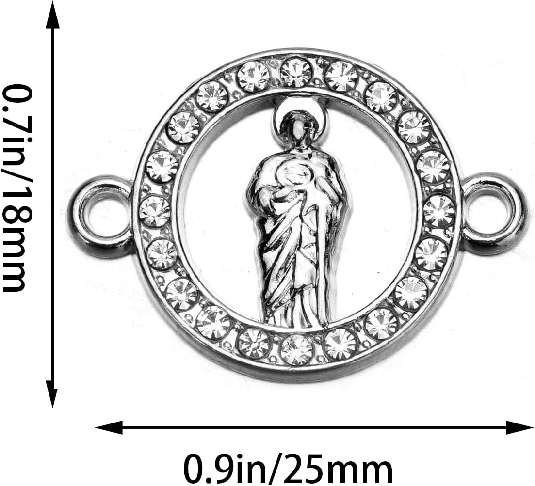 30 cuentas de diamantes de imitación para uso religioso, cruz religiosa, Virgen religiosa, Nuestra Señora de Guadalupe, Rosario, cuentas
