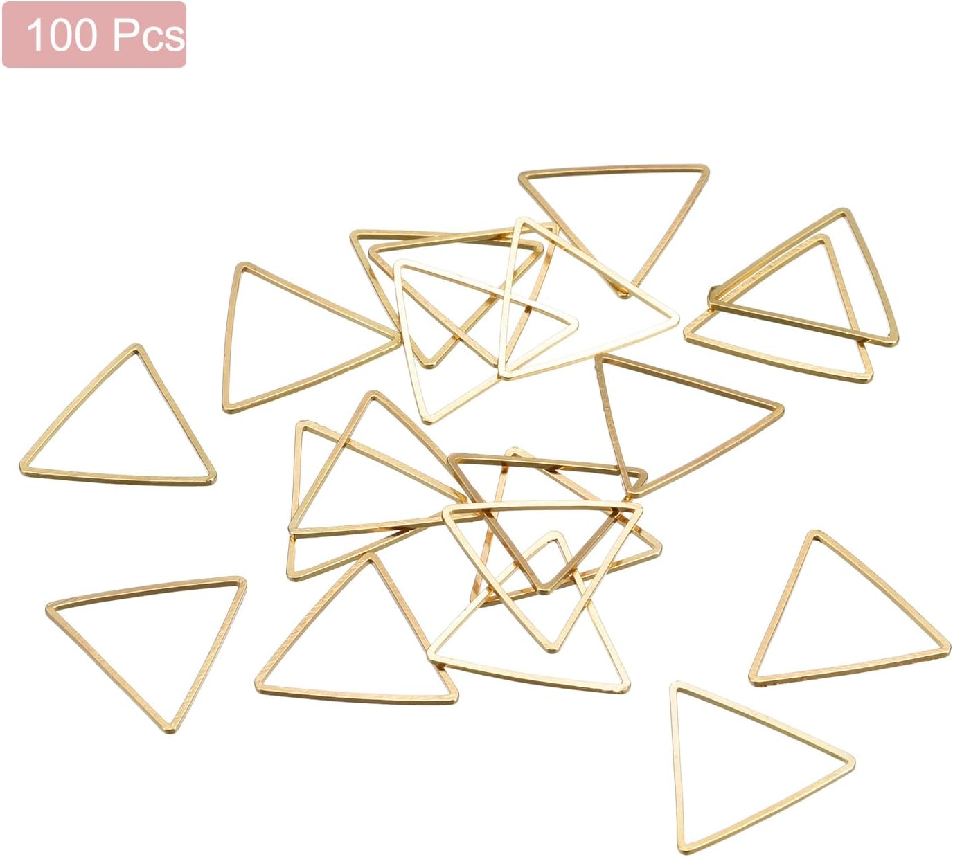 MECCANIXITY Aro de abalorios triangular, anillo de enlace geométrico con marco triangular para hacer joyas