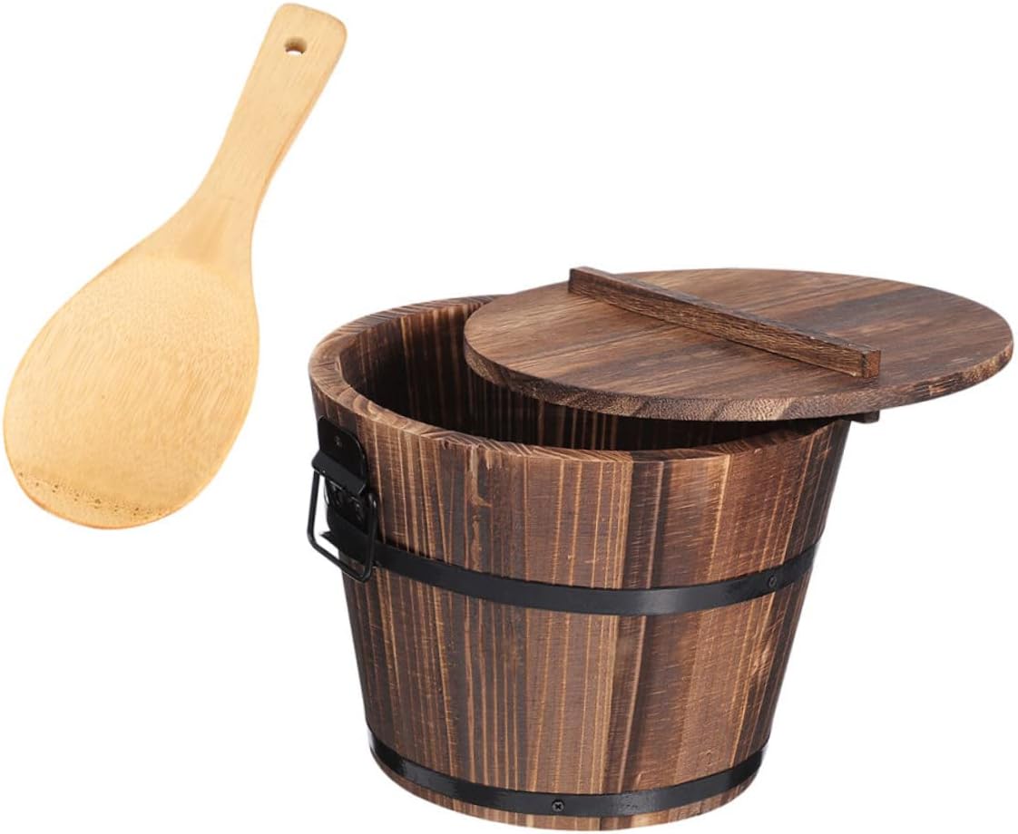 Cubo de almacenamiento de alimentos Bandeja de madera para servir bandeja redonda para servir Bandeja de herramientas Bandeja de madera con tapa