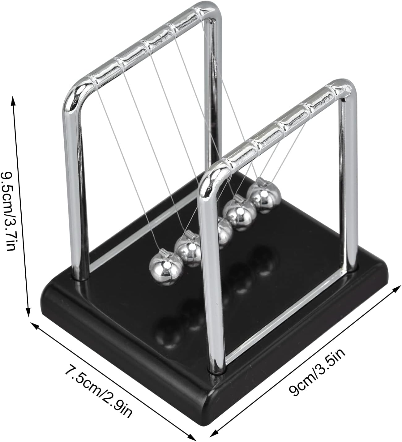 Pissente Bola de péndulo de equilibrio, bolas de péndulo de metal de equilibrio de cuna de Newtons, juegos de oficina, decoración de escritorio,