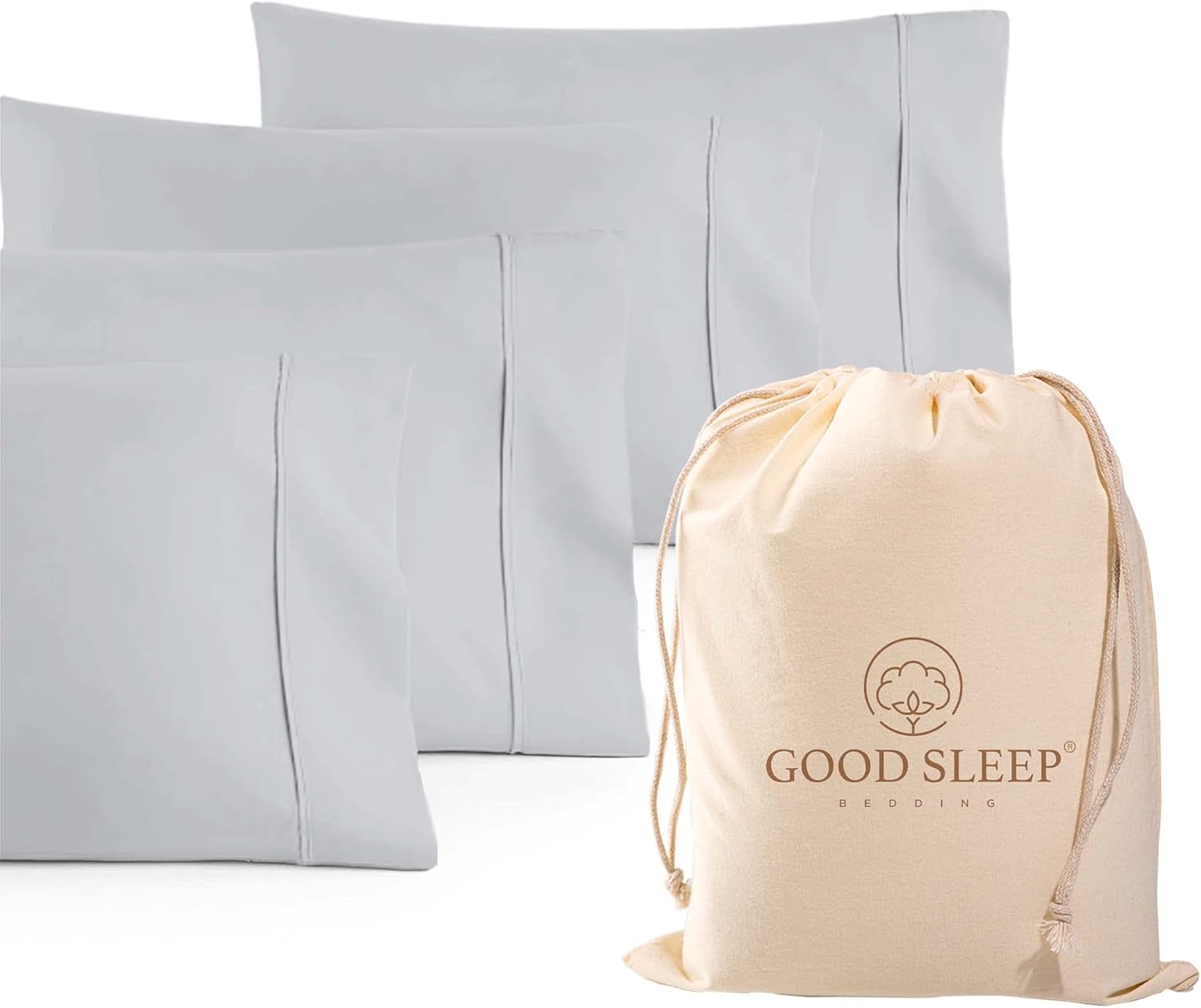 Juego de 4 fundas de almohada tamaño Queen estándar, 800 hilos, 100% algodón egipcio, ideales para el cuidado del cabello y la piel, fundas de