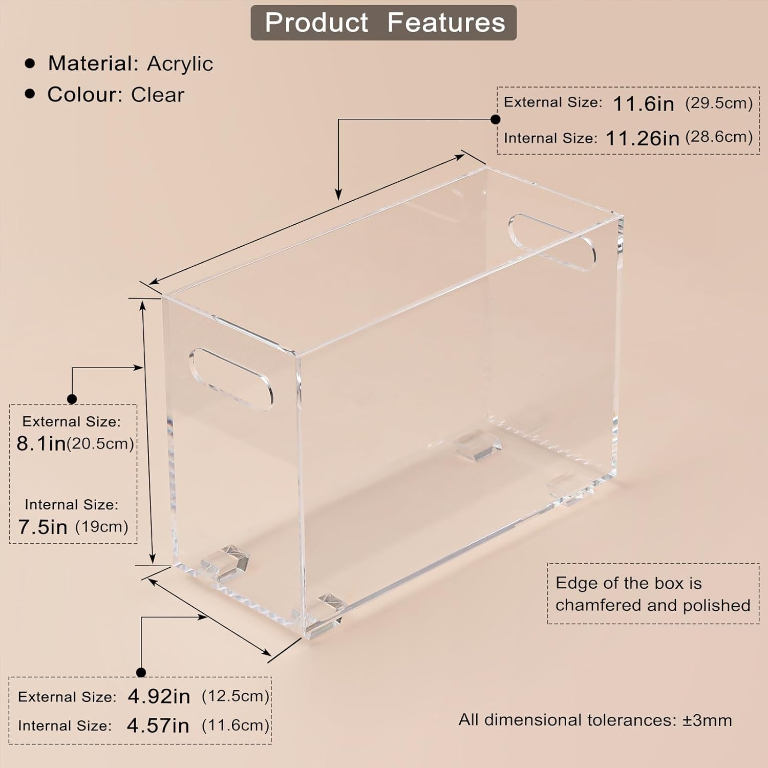 Revistero acrílico transparente, estante para revisteros que ahorra espacio, cesta para libros, organizador de almacenamiento para sala de estar,