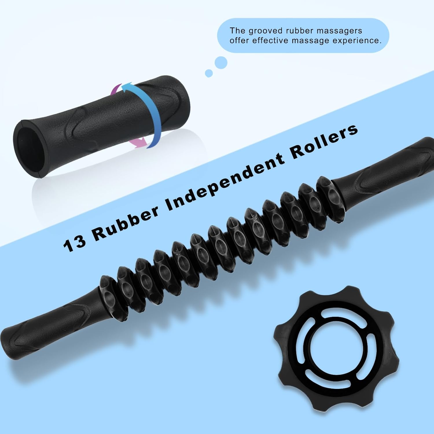 ZanLLW – Barra de rodillo muscular, barra de masaje de tejido profundo para atletas, terapia muscular para corredores, Lipo Stick para aliviar el