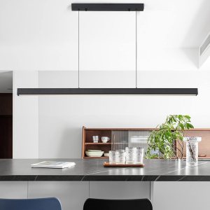 Lámparas colgantes lineales LED de 47 pulgadas, luz de mesa de billar regulable de 25 W con control remoto, luces modernas de isla para cocina, Lámparas colgantes lineales LED de 47 pulgadas, luz de mesa de billar regulable de 25 W con control remoto, luces modernas de isla para cocina,