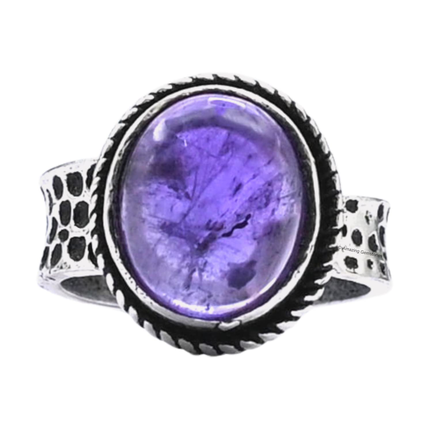 Amethyst Rings for Women and Teen Girls – Silver Amethyst Crystal Ring Birthstone Jewelry – Healing Crystal Gifts for Her, Mothers Day, Christmas –