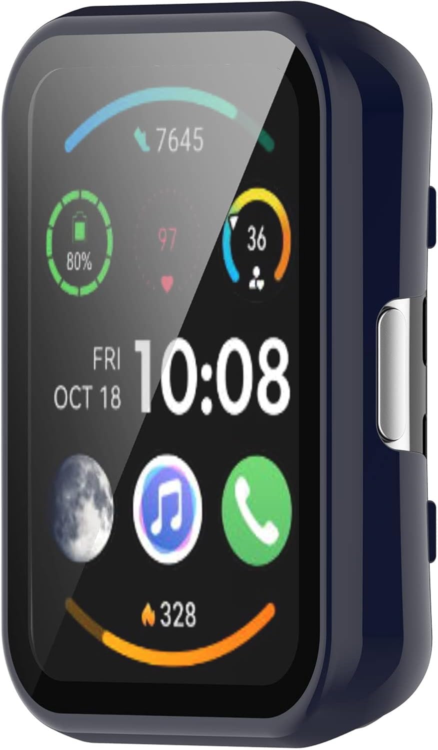 Funda protectora compatible con Huawei Watch Fit 2, funda protectora de pantalla de PC con carcasa de vidrio templado HD para Huawei Watch Fit 2