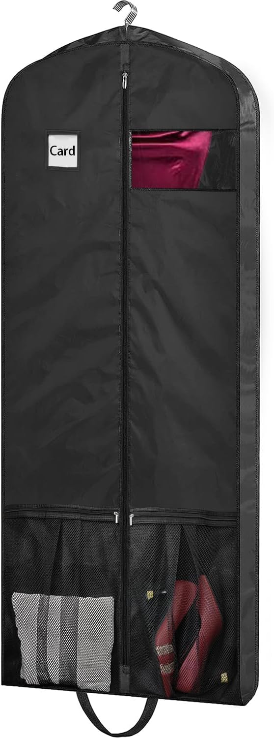Bolsas de vestir para vestidos largos, bolsas de ropa de 65 pulgadas para colgar ropa, bolsas de vestir para almacenamiento en armario y viajes,