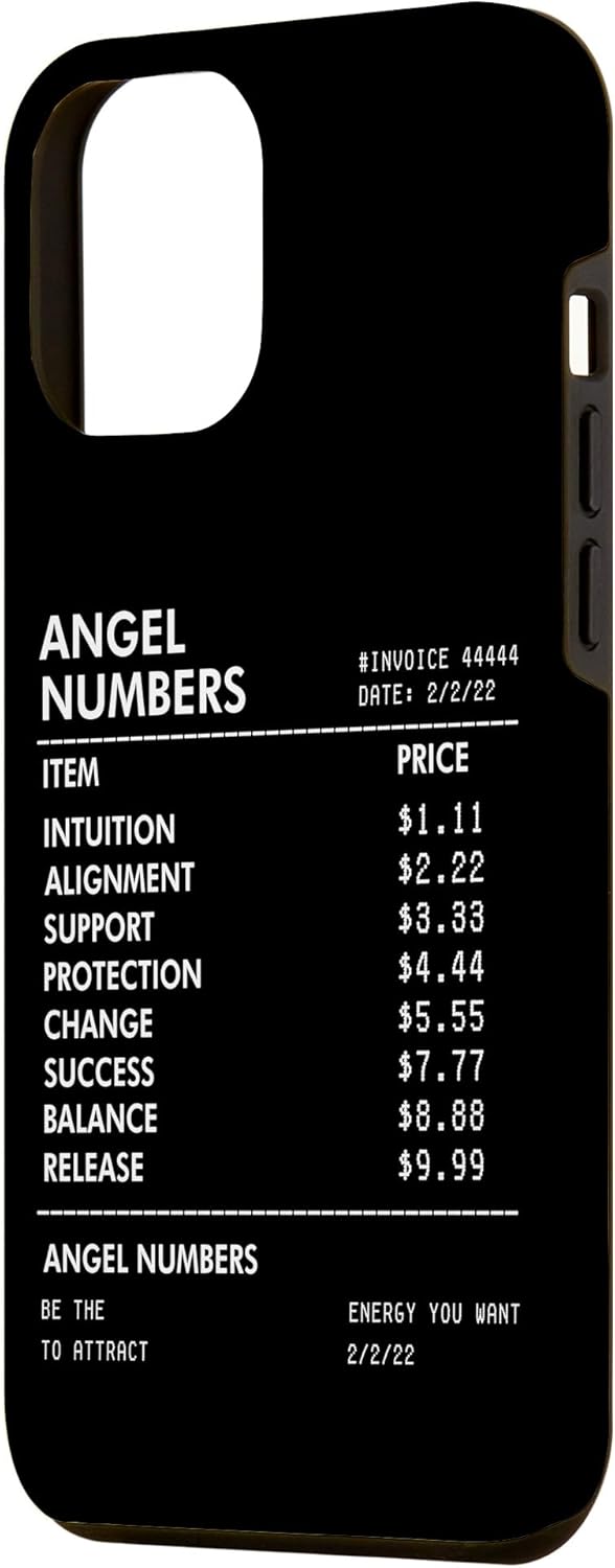iPhone 14 Pro Max Angel Numbers Recibo 111 222 333 444 Estuche de numerología espiritual