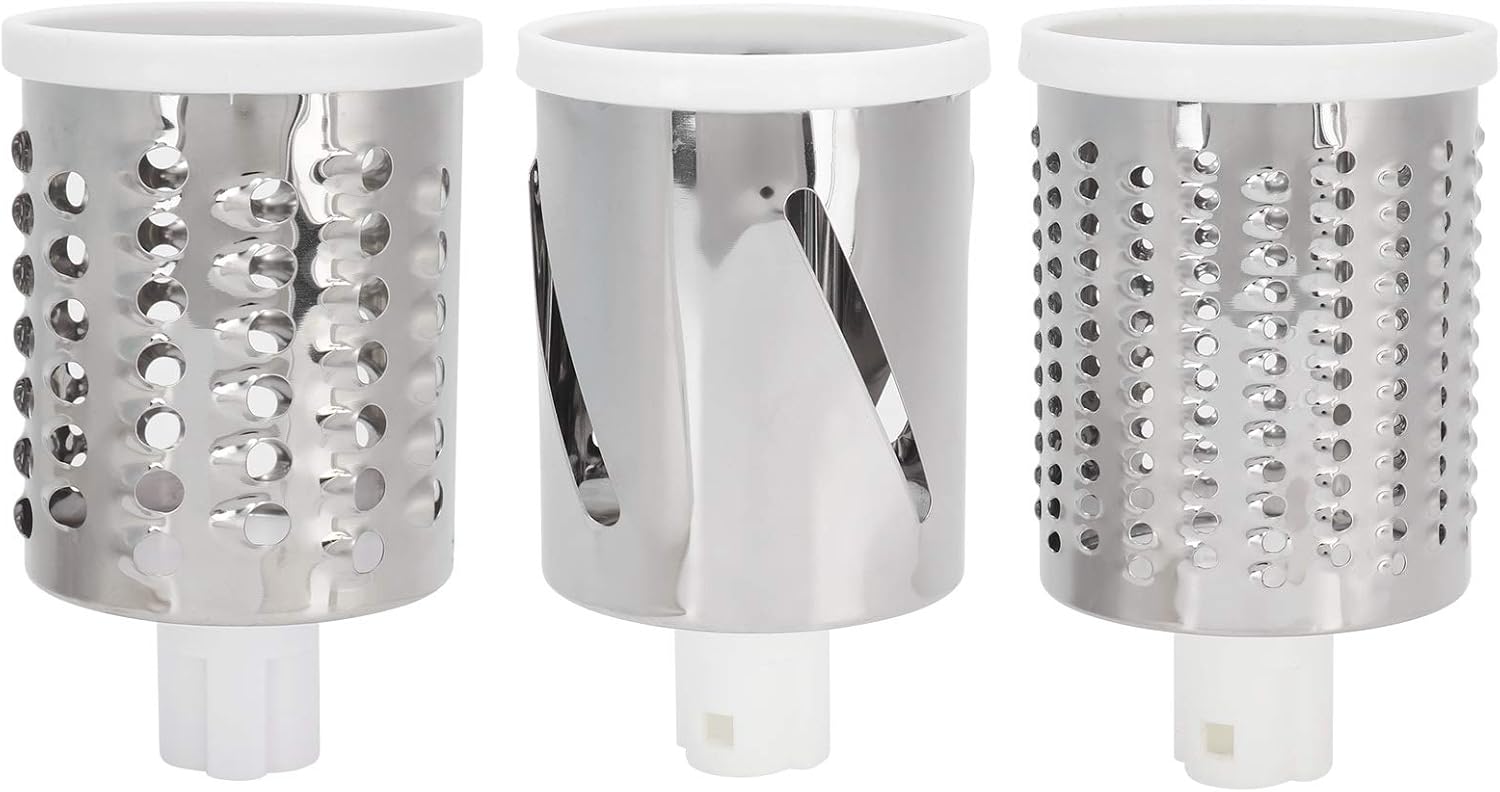 Rallador rotativo de queso, cortador manual de verduras, base de succión, 3 cuchillas intercambiables de acero inoxidable, molinillo de nuez, caja
