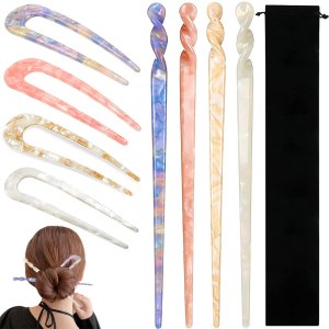 8 pinzas de acetato para el cabello, palillos rectos en forma de U, accesorios de peinado para el cabello, horquilla para el cabello vintage, pinzas 8 pinzas de acetato para el cabello, palillos rectos en forma de U, accesorios de peinado para el cabello, horquilla para el cabello vintage, pinzas
