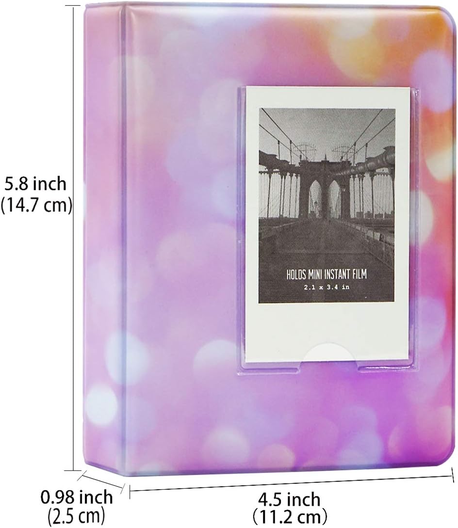 BigTrend – Mini álbum de fotos de 64 bolsillos para cámara instantánea Fujifilm Instax Mini 7s 8 8+ 9 25 26 50s 70 90 (Galaxy-4, 64 bolsillos)