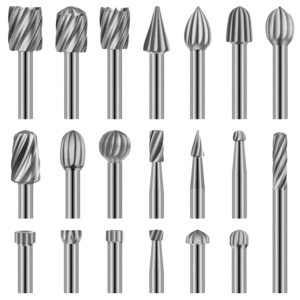 Naiveferry Juego de 20 brocas de tallado de madera, brocas giratorias de carburo HSS, herramientas de grabado para tallar, accesorios para tallar Naiveferry Juego de 20 brocas de tallado de madera, brocas giratorias de carburo HSS, herramientas de grabado para tallar, accesorios para tallar