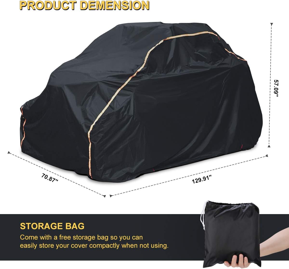 Funda RZR PRO XP, KEMIMOTO para UTV, impermeable, para todo tipo de clima, con tiras reflectantes, compatible con Polaris, Can-Am, Kawasaki, CFMOTO,