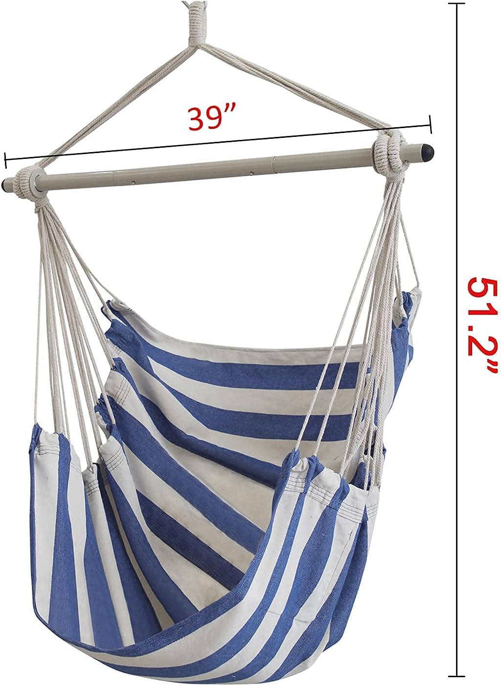 Hamaca – Silla colgante grande, suave, cómoda, duradera, 2 asientos incluidos