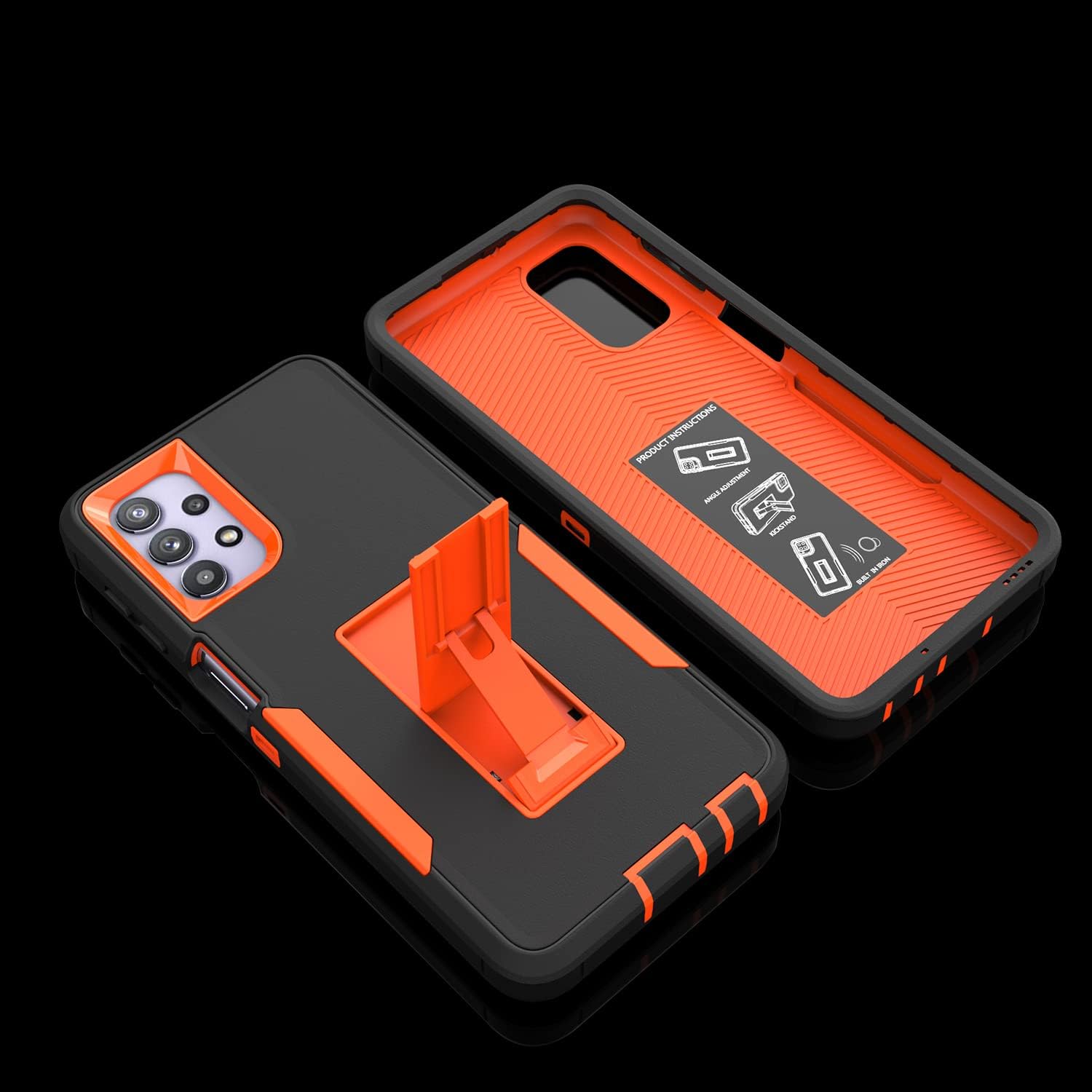 Diseñada para Samsung Galaxy A32 5G Kickstand Funda con protección contra caídas de grado militar, funciona con soporte magnético para automóvil, a