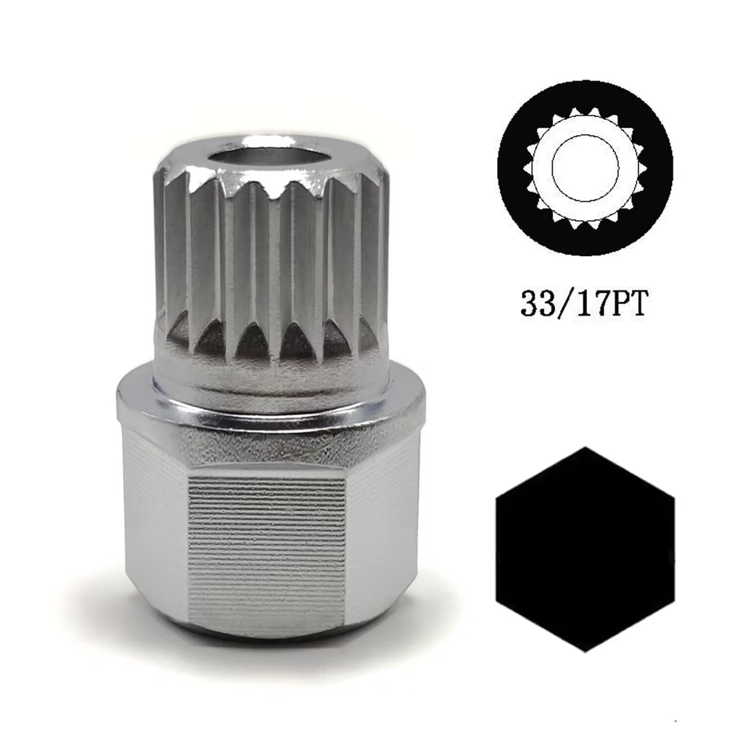 Llave de tuerca de bloqueo de rueda 3317PT compatible con BMW, adaptador de tuerca de bloqueo de rueda, herramienta de extracción de tuercas