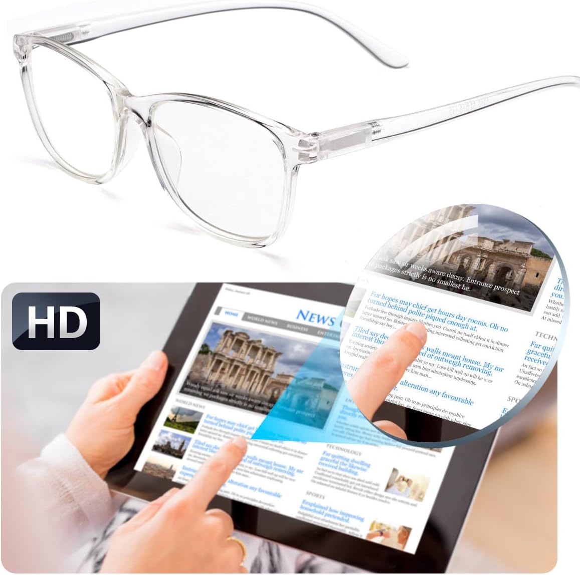 Lentes fotocromáticos para miopía, bisagra de resorte, bloqueo UV, lentes de distancia para hombres y mujeres, lentes de miopía (blanco, -2.00,
